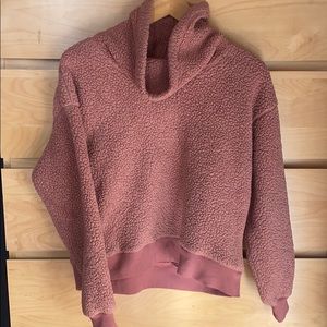 Pink, turtle neck, fluffy sweater